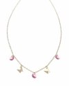 0170 Złoty łańcuszek Austrian Crystal 42+5 naszyjnik pozłacany 14K Xuping motylki