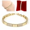 2381a Bransoletka złota elegancka 19cm cyrkonie pozłacana 14k Viki Lady