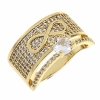 2326cPierścionek złoty zaręczynowy pozłacany 14k Viki Lady 