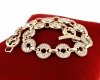 1076 Bransoletka złota elegancka 19cm cyrkonie pozłacana 14k Viki Lady 