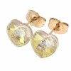 3429 Kolczyki złote Austrian Crystal cyrkonia pozłacane 18k Xuping wtyczki serce