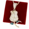 2889 Złota zawieszka cyrkonie błyszcząca pozłacana 14k Xuping róża