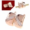 321a Złote kolczyki cyrkonie pozłacane rose gold Xuping wiszące 