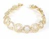 2072 Bransoletka złota elegancka 19cm cyrkonie pozłacana 14k Viki Lady