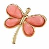0167 Elegancka broszka złota stal chirurgiczna przypinka motyl