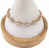 1017 Bransoletka cyrkonie złota 19,5cm pozłacana 18k Xuping