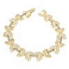 2027 Bransoletka złota elegancka cyrkonie 20cm pozłacana 14k Milan