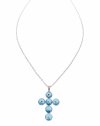 4218 Srebrny naszyjnik 40+5cm pozłacany białym złotem Swaro Austrian Crystal krzyż
