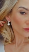 3884 Kolczyki złote pozłacane wiszące 14K cyrkonie Viki Lady 