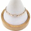 1650c Bransoletka cyrkonie złota 19,5cm pozłacana 18k Xuping