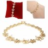 4092 Bransoletka złota elegancka 18cm cyrkonie pozłacana 14k Viki Lady