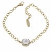 4247 Bransoletka elegancka złota cyrkonie 17+3 pozłacana 14k Xuping perła