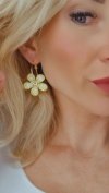 417 Kolczyki złote pozłacane wiszące 14K  Viki Lady kwiaty lato wakacje