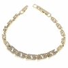 891 Bransoletka złota elegancka 19cm cyrkonie pozłacana 14k Viki Lady 