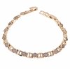 361a Bransoletka cyrkonie złota 19,5cm pozłacana 18k Xuping