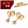 3709 Kolczyki złote pozłacane wtyczki 14K Xuping kulki 4mm