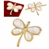 4776 Elegancka broszka złota stal chirurgiczna przypinka motyl