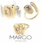 Ring 18,30 mm, goldener Edelstahl