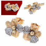 gold plated earrings with exclusive cubic zirconia