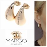 gold plated earrings with exclusive cubic zirconia