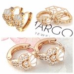 gold plated earrings with exclusive cubic zirconia