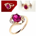 gold ring 18,60mm. gold-plated engagement xuping