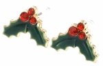 Golden earrings silk flowers