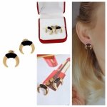 gold earrings made of stainless steel