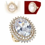 gold ring 17,00mm. gold-plated engagement xuping