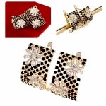 gold plated earrings with exclusive cubic zirconia
