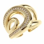 gold ring 17,00mm. gold-plated engagement xuping
