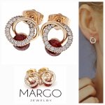 gold plated earrings with exclusive cubic zirconia