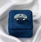 598d Pierścionek złoty pozłacany 14k cyrkonie Austrian Crystal