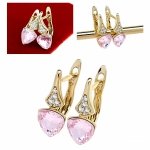 2997 Kolczyki złote Austrian Crystal pozłacane cyrkonie wiszące 14K Xuping 