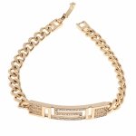 3675 Bransoletka złota cyrkonie 19cm pozłacana 18K Xuping