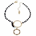 2156a Bransoletka złota 18+3 stal chirurgiczna celebrytka różaniec