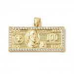 1862b Zawieszka pozłacana 14k dolar cyrkonie