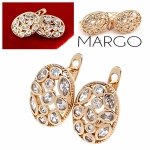 093 Kolczyki złote cyrkonia pozłacane 18k Xuping wiszące