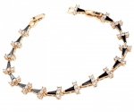 879 Bransoletka cyrkonia złota 18cm pozłacana 18k Xuping