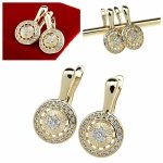 3031c Kolczyki złote pozłacane wiszące 14K Xuping cyrkonie