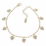 2090 Bransoletka elegancka złota 16+3cm pozłacana 14k serce