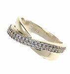 333c Pierścionek złoty pozłacany 14k cyrkonie 