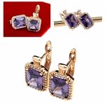 1163a Kolczyki złote cyrkonia pozłacane 18k Xuping wiszące 