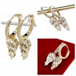 2024 Kolczyki złote pozłacane wiszące 14K cyrkonie 