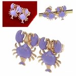 3576 Złote kolczyki pozłacane 18k Xuping wtykane w ucho-sztyft kraby lato wakacje plaża