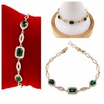 3346a Bransoletka złota cyrkonie 19cm pozłacana 18k Xuping 