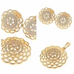 2631 Komplet złoty kolczyki cyrkonie zawieszka pozłacany 18k Xuping 