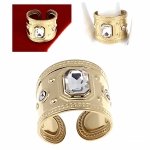 3081 Pierścionek złoty stal chirurgiczna 316L regulowany rozmiar uniwersalny Viki Lady