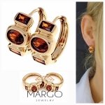 3128 Złote kolczyki cyrkonie pozłacane 18k Xuping angielskie zapięcie 