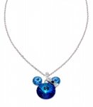792e Srebrny naszyjnik Austrian Crystal 38+5 pozłacany 18k białym złotem